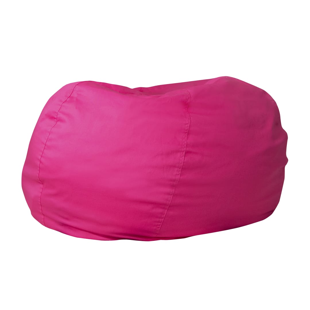 Duncan Oversized Solid Hot Pink Refillable Bean Bag Chair for All Ages