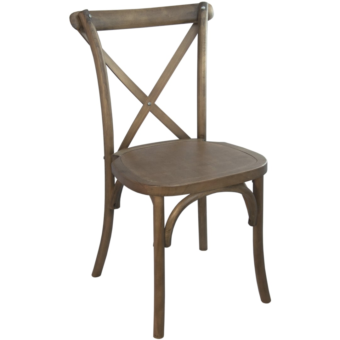 2-Pack Advantage Hand Stained Light Brown X-Back Chair