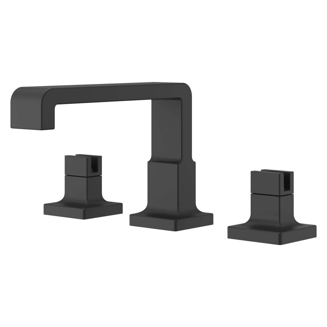 Verve 2-Handle 8 in. - 15 in. Widespread Bathroom Faucet without Handles with Ribbon Spout in Matte Black