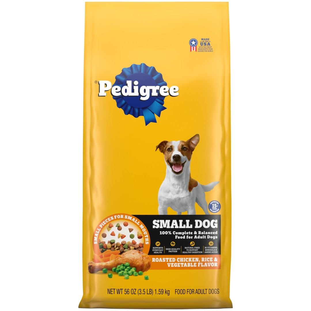 Pedigree Adult Small Dog Dry Dog Food, Roasted Chicken and Vegetable Flavor, 3.5 lb. Bag