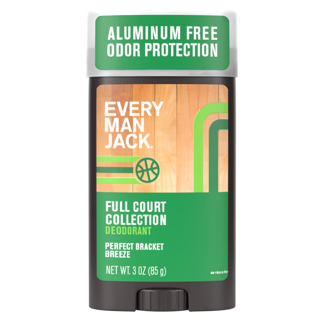 Every Man Jack Full Court Collection Perfect Bracket Men’s Deodorant - Stay Fresh with Aluminum Free Deodorant For all Skin Types - Odor Crushing, Long Lasting, with Naturally Derived Ingredients - 3 oz
