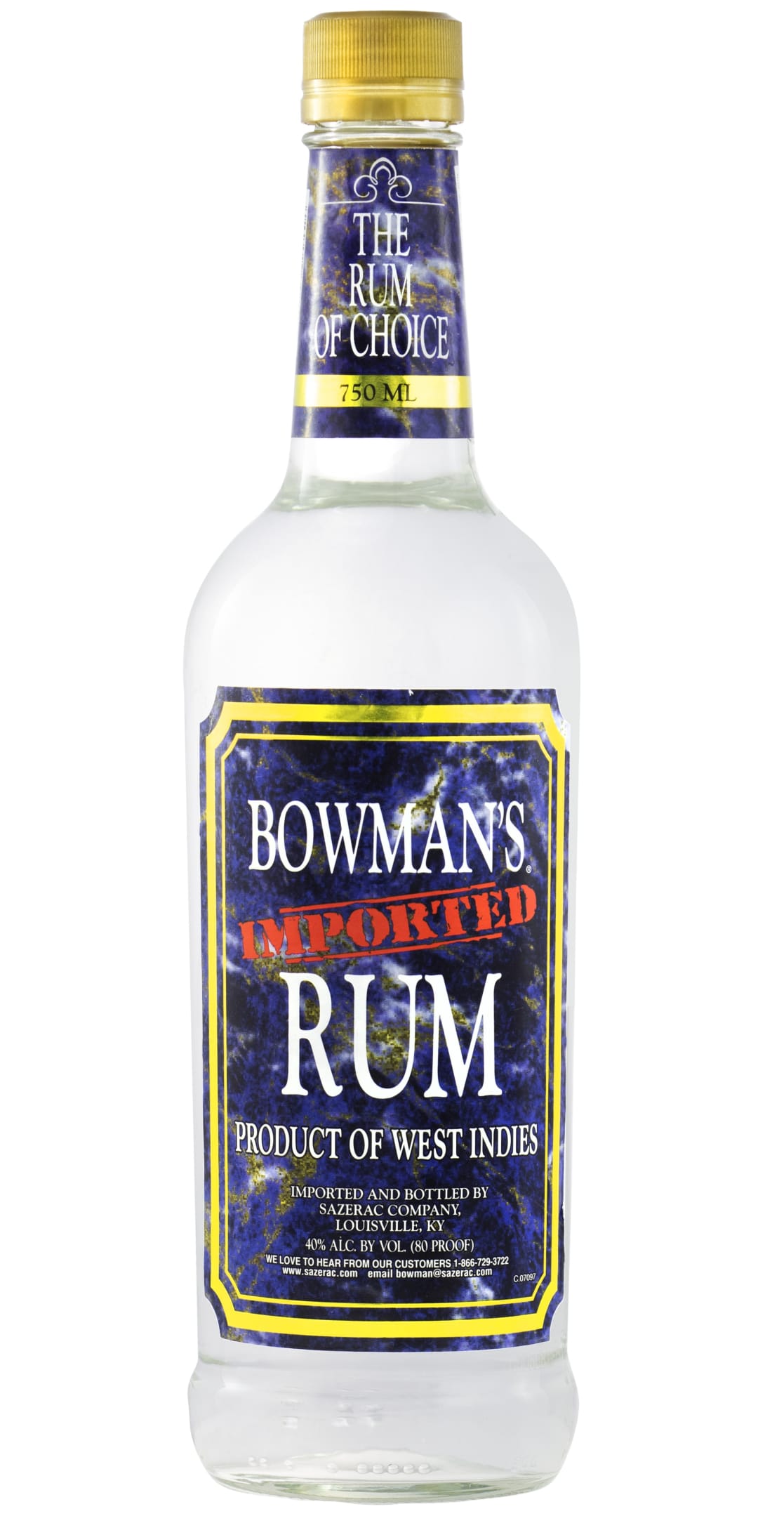 Bowman's Rum 750ml 80 Proof