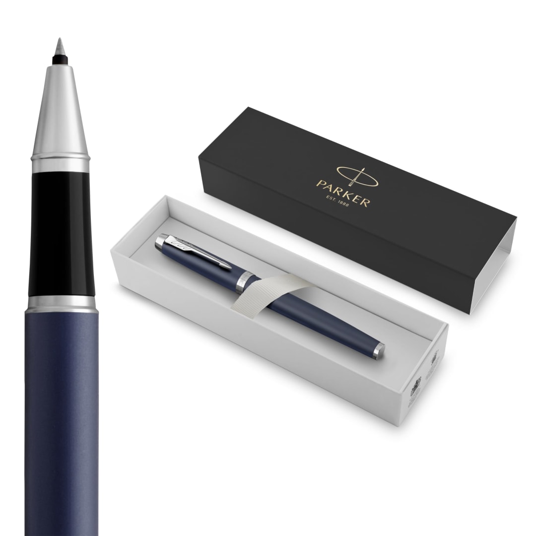 Parker IM RollerBall® Pen, Matte Blue with Fine Point Black Ink Refill (1931661)