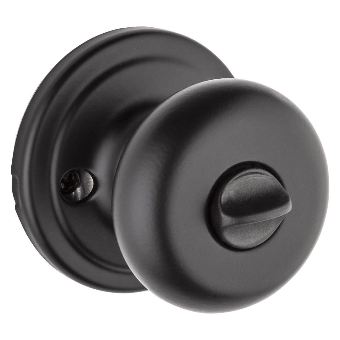 Troy Entry Knob featuring SmartKey Security™ in Matte Black