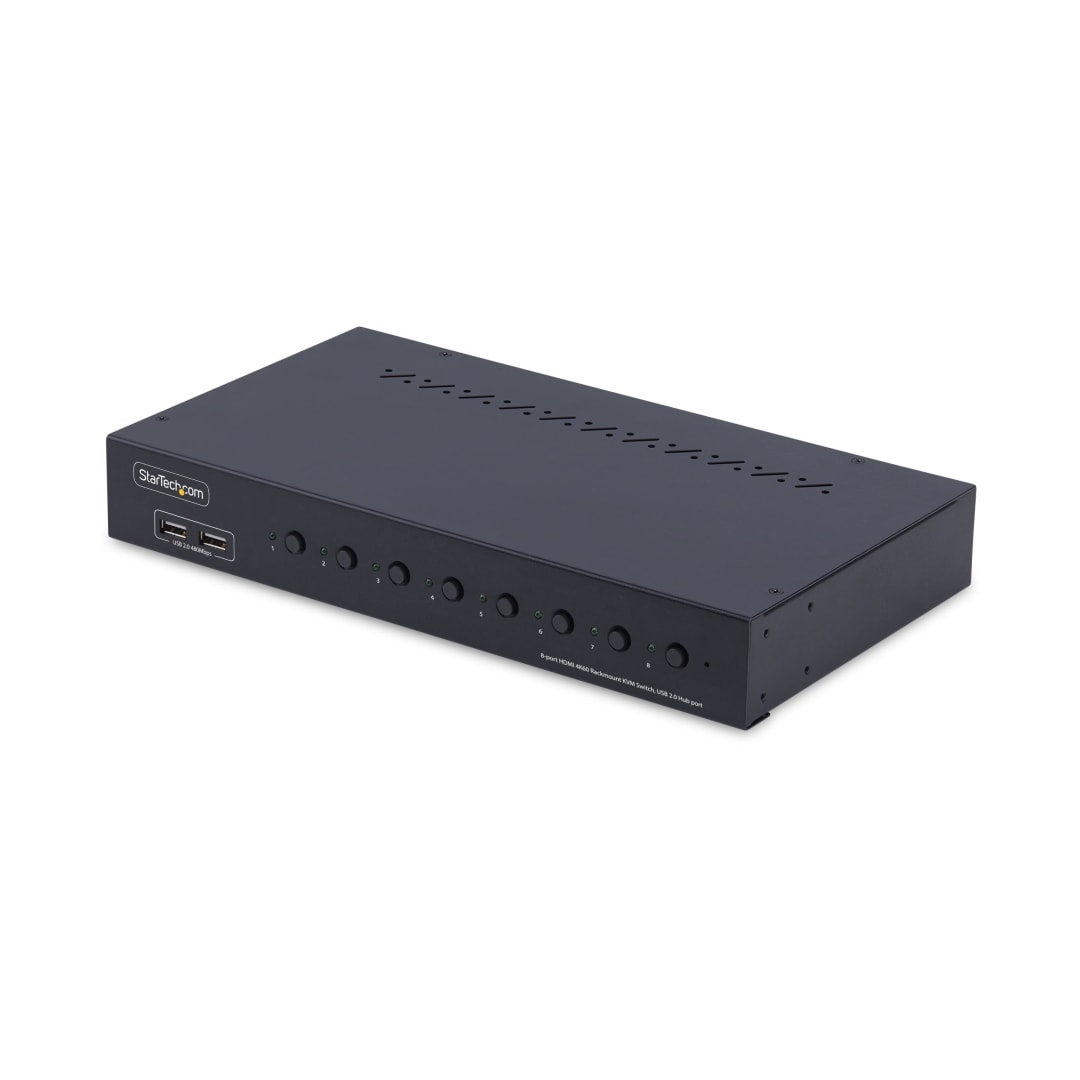 8-port HDMI 4K60 Rackmount KVM Switch, USB 5Gbps Hub ports