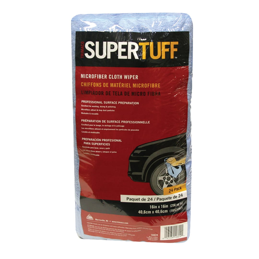 SuperTuff® Microfiber Wiping Cloths, 14"x14", 24/bg