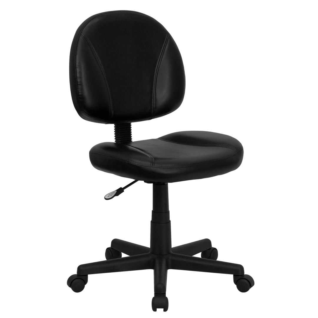 Ronald Mid-Back Black LeatherSoft Swivel Ergonomic Task Office Chair with Back Depth Adjustment