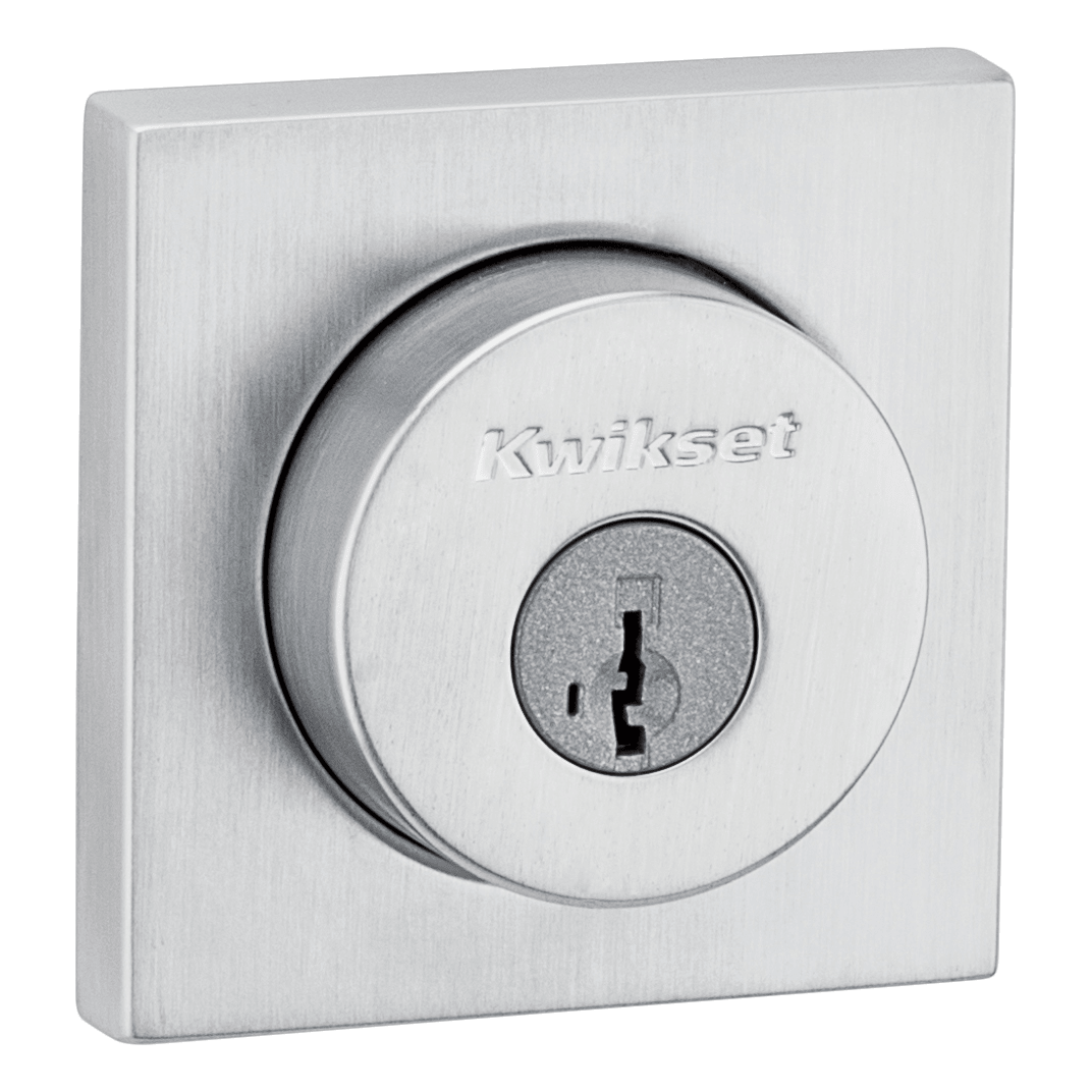 159 Square Deadbolt, Keyed Both Sides, featuring SmartKey Security™ in Satin Chrome