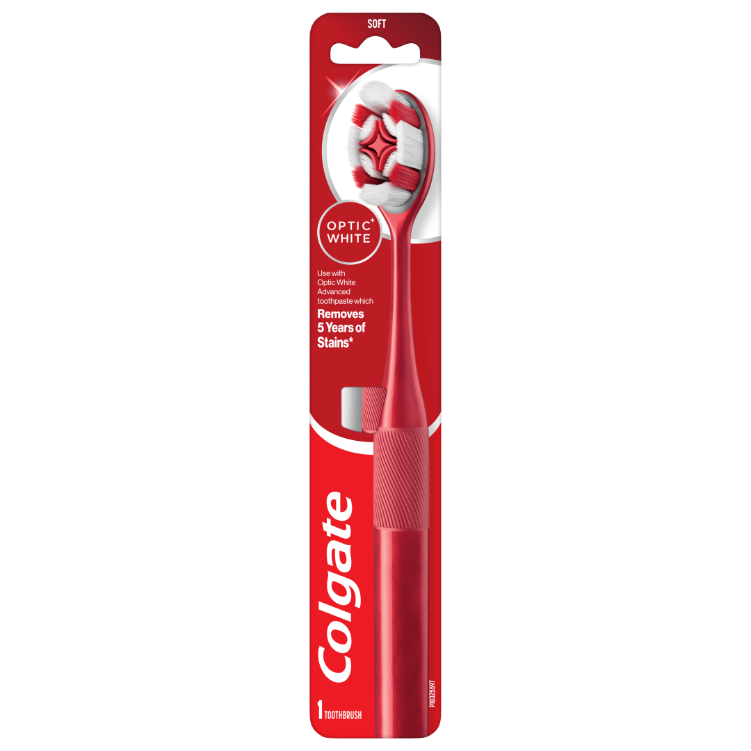 Colgate Optic White Soft Toothbrush for Adults, 1 Pack