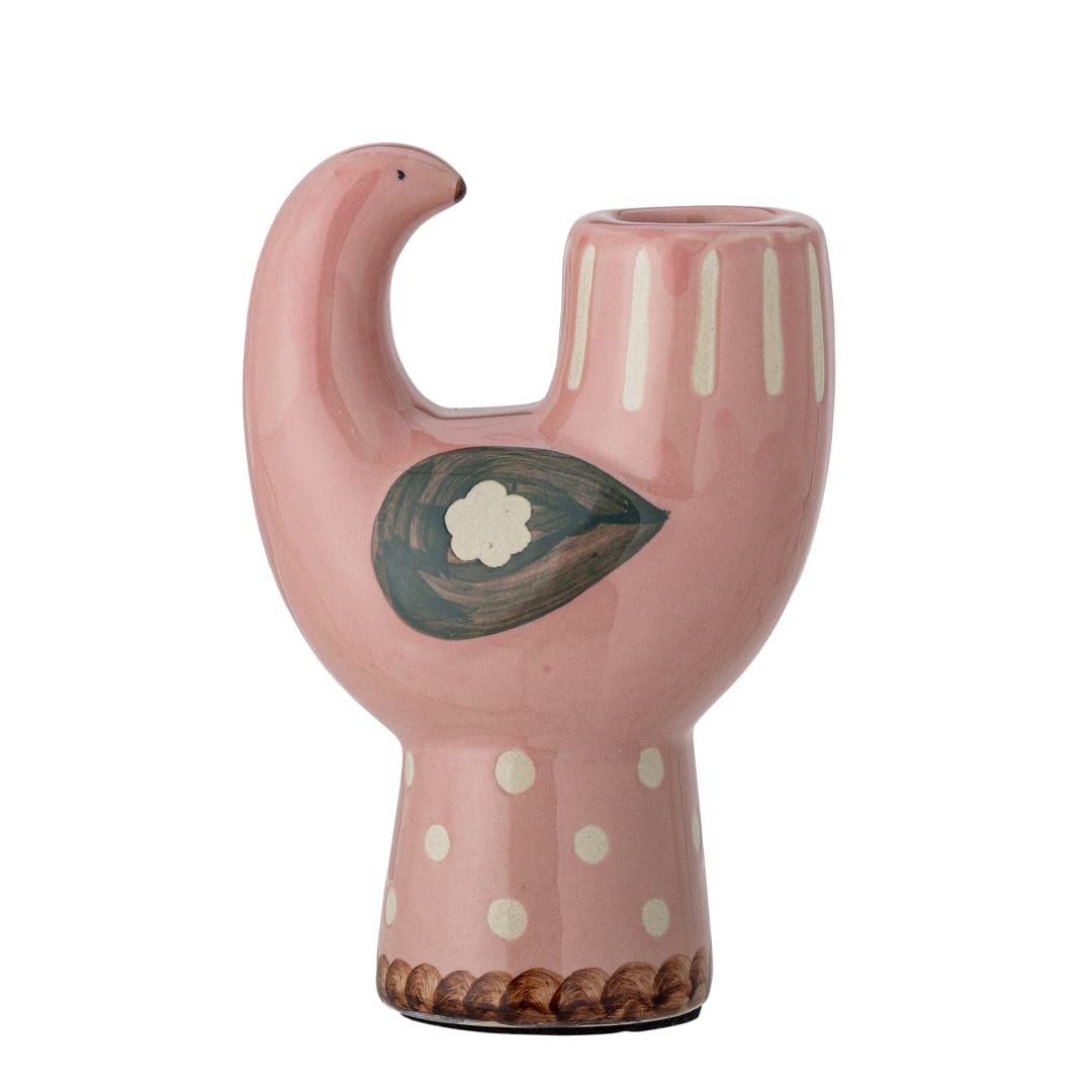 82062733 - Trudy Candle Holder, Rose, Stoneware STOCK: 300