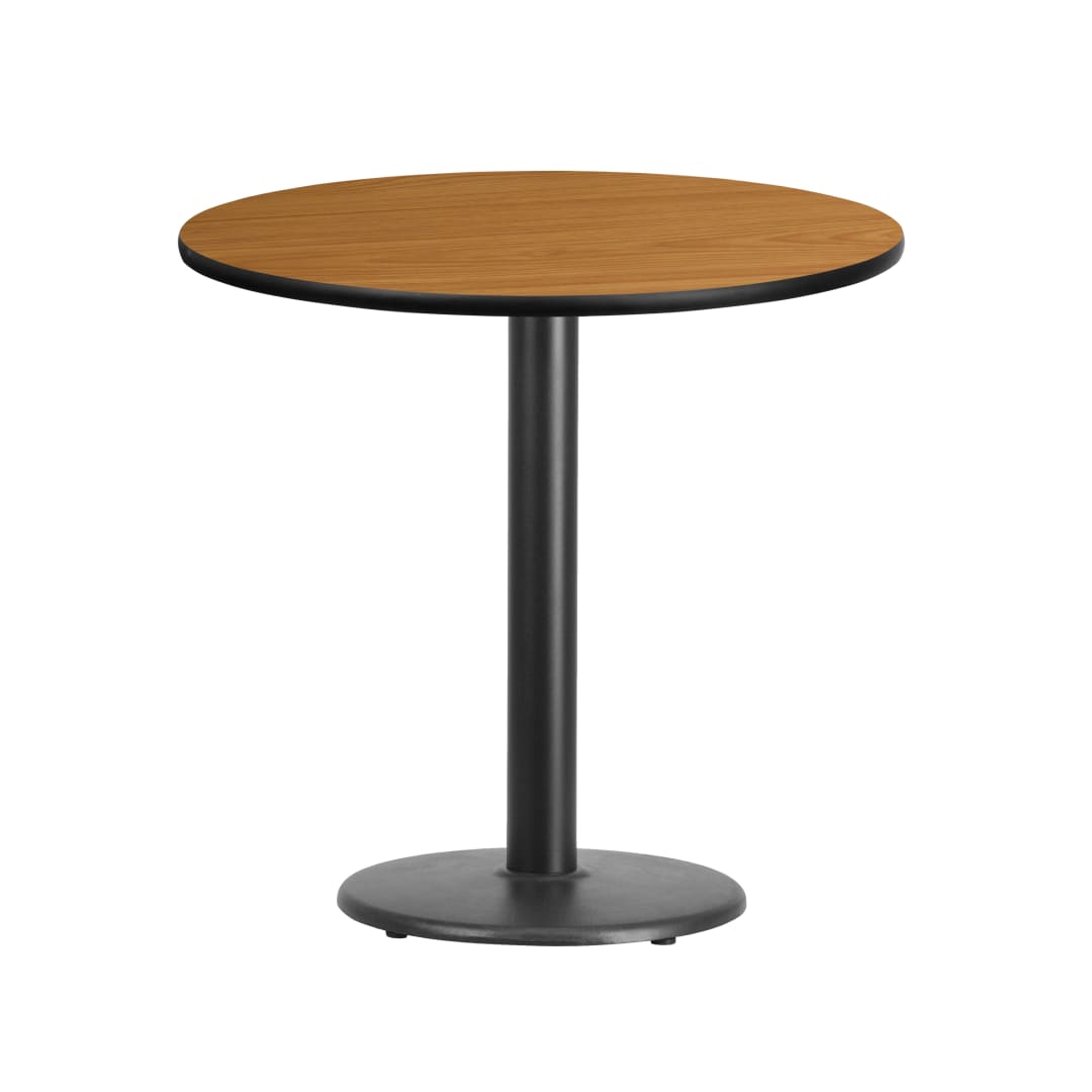 Graniss 30'' Round Natural Laminate Table Top with 18'' Round Table Height Base