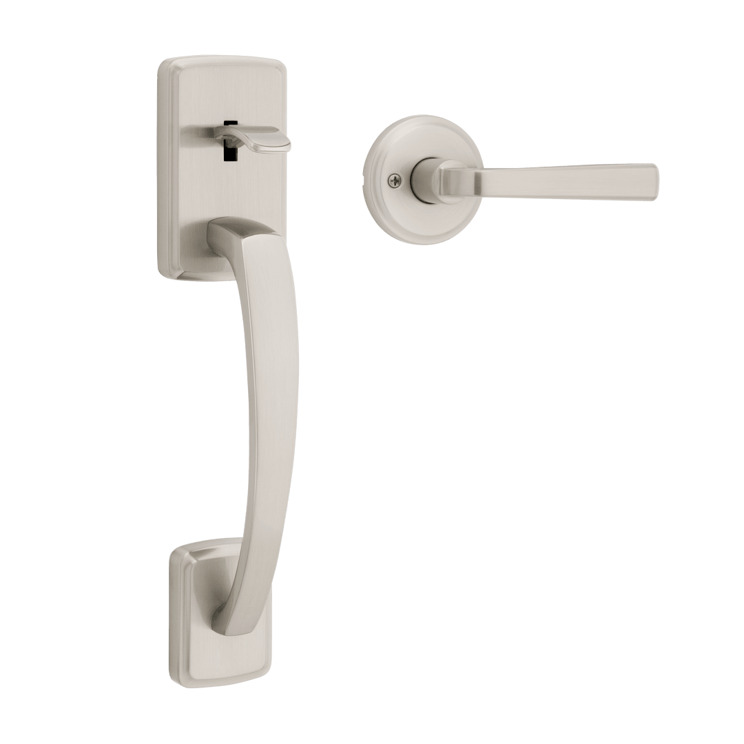 Brentford Handle Only w/ Trafford Lever in Satin Nickel