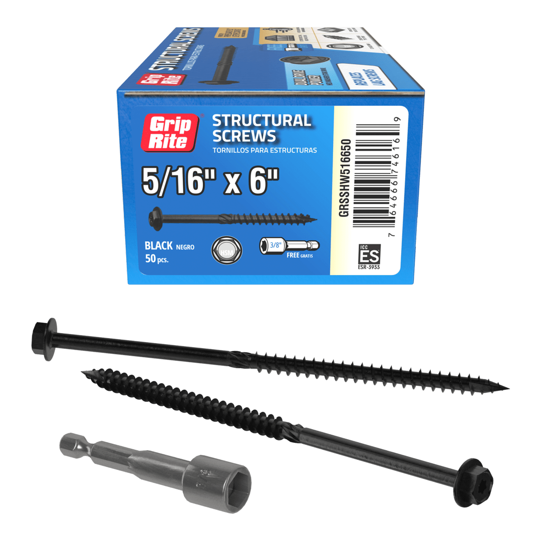 Grip-Rite 5/16 X 6" Gr Structural Scw Hw 50Pc Hand Drive Structural Screws