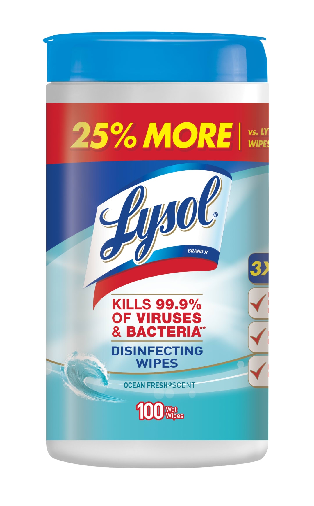 LYSOL® Disinfecting Wipes - Ocean Fresh™ 6/100 ct.