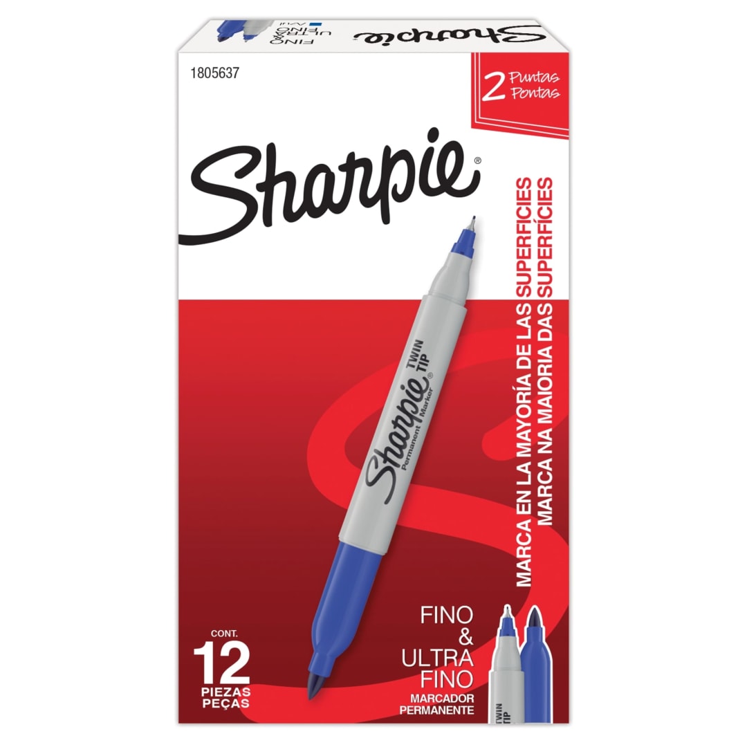 LA PM SHARPIE TWIN TIP BLUE OS 12