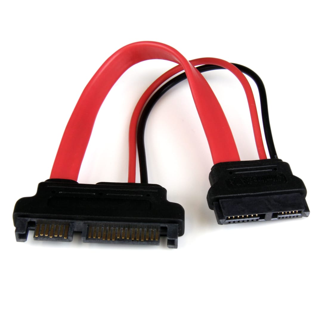 6in Slim SATA to SATA Adapter w  Power F M
