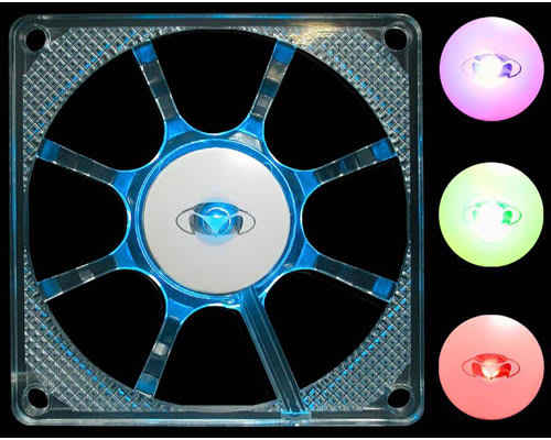Multi Color 8cm LED Web Fan Guard