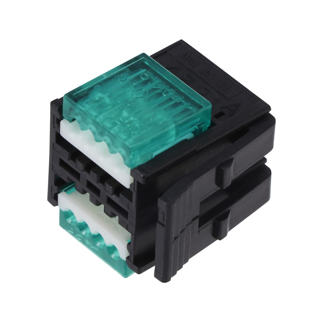 3M™ 37108-2124-0W0 FL 100, Mini Clamp II, Stiftstecker für die Kabelmontage, 08-polig, 20-22 AWG, 0,20 µm Au, Schwarz/Grün