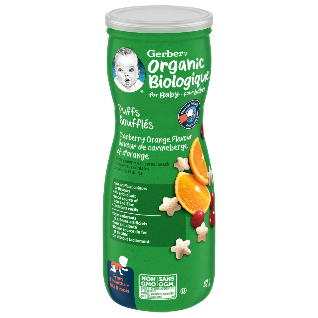 Gerber Organic Puffs Cran Orng 6x42g CA
