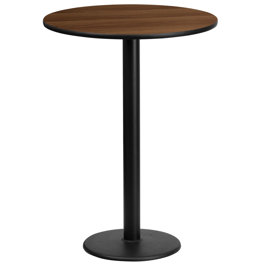 Stiles 24'' Round Walnut Laminate Table Top with 18'' Round Bar Height Table Base