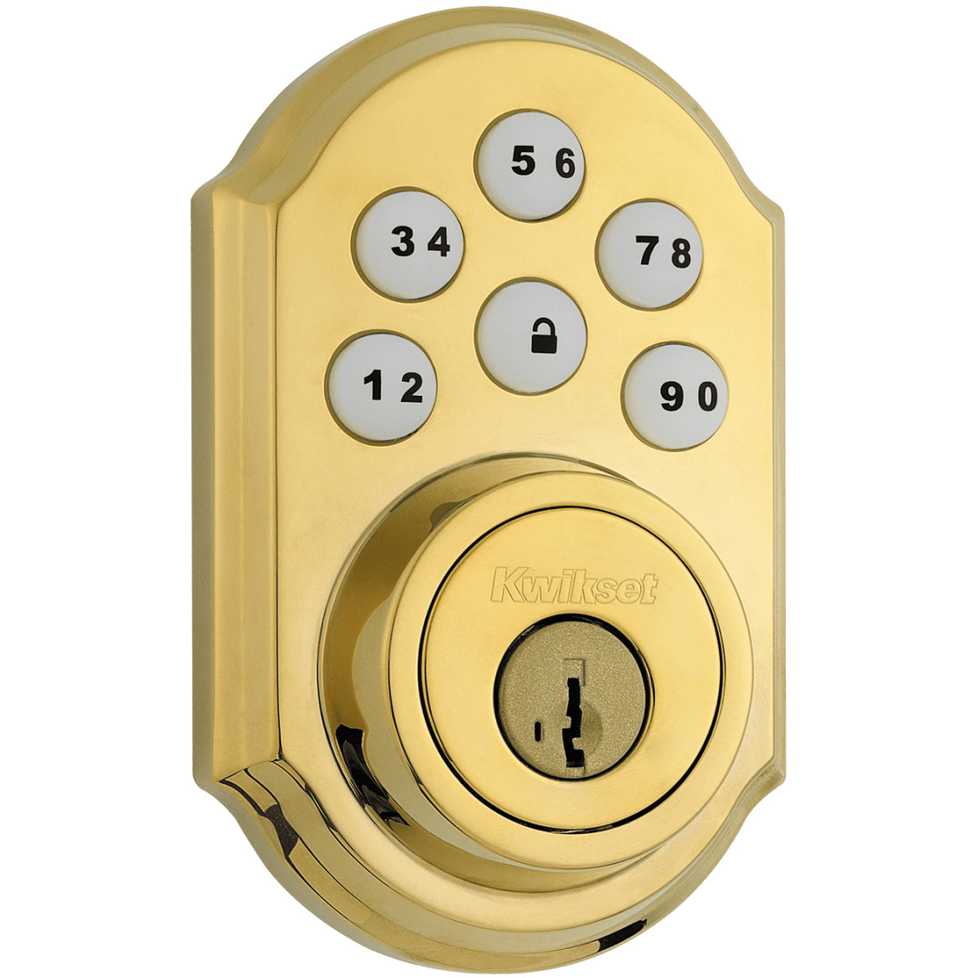 910 Traditional SmartCode Electronic Deadbolt Featuring SmartKey Security™ and  Z-Wave Technology in Lifetime Polished Brass
