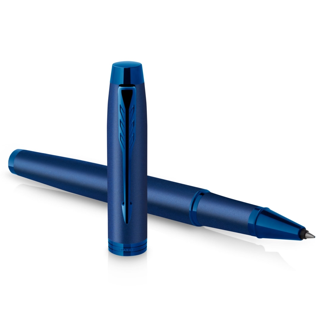 Parker IM Monochrome RollerBall® Pen | Blue Finish and Trims | Fine Point with Black Ink | Gift Box