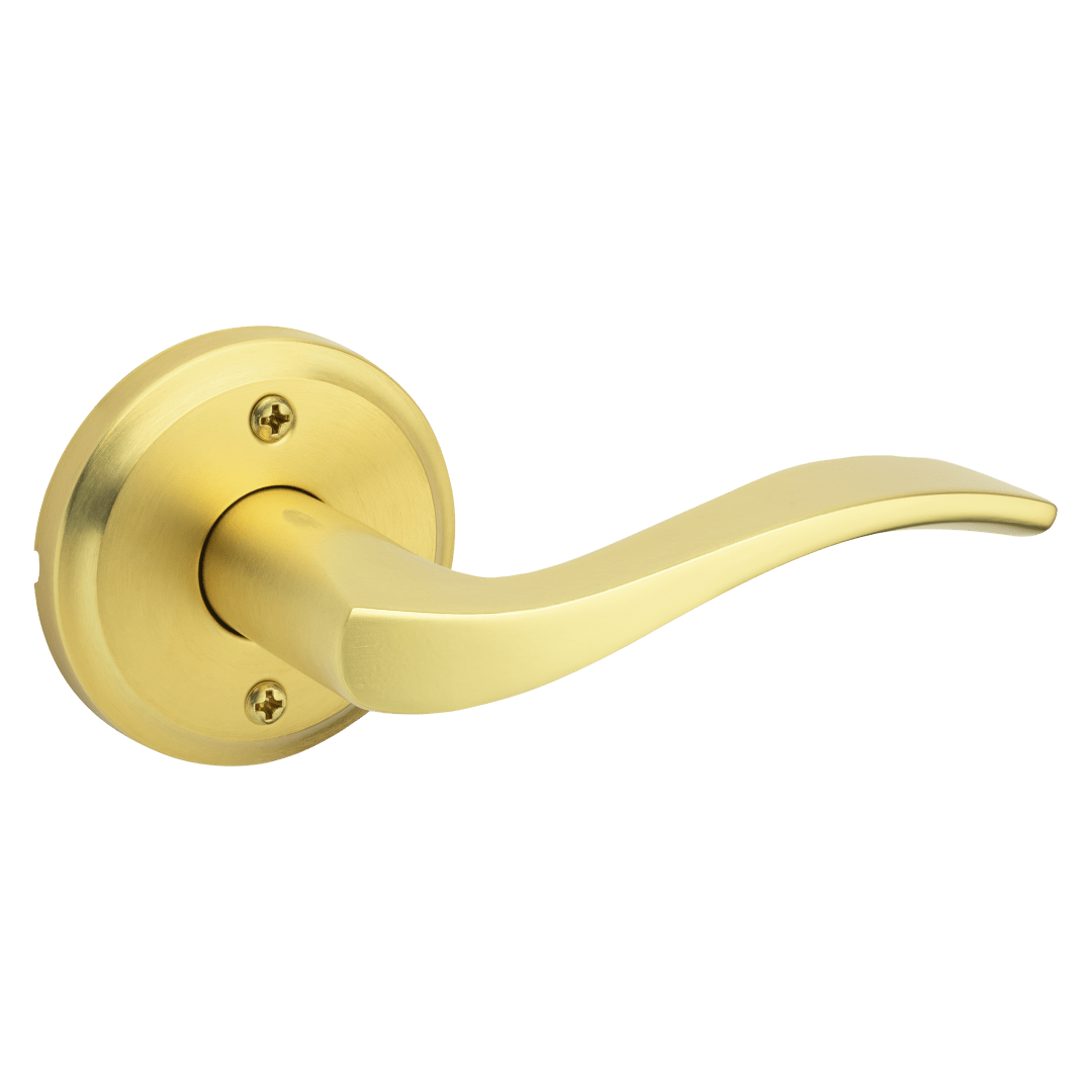 Sedona Half - Dummy Right Hand Wave Door Lever in Satin Brass