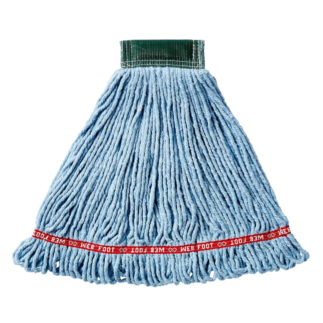 Rubbermaid Commercial Products Web Foot® 20 OZ Blend Shrinkless® Wet Mop, 5" Headband, Blue