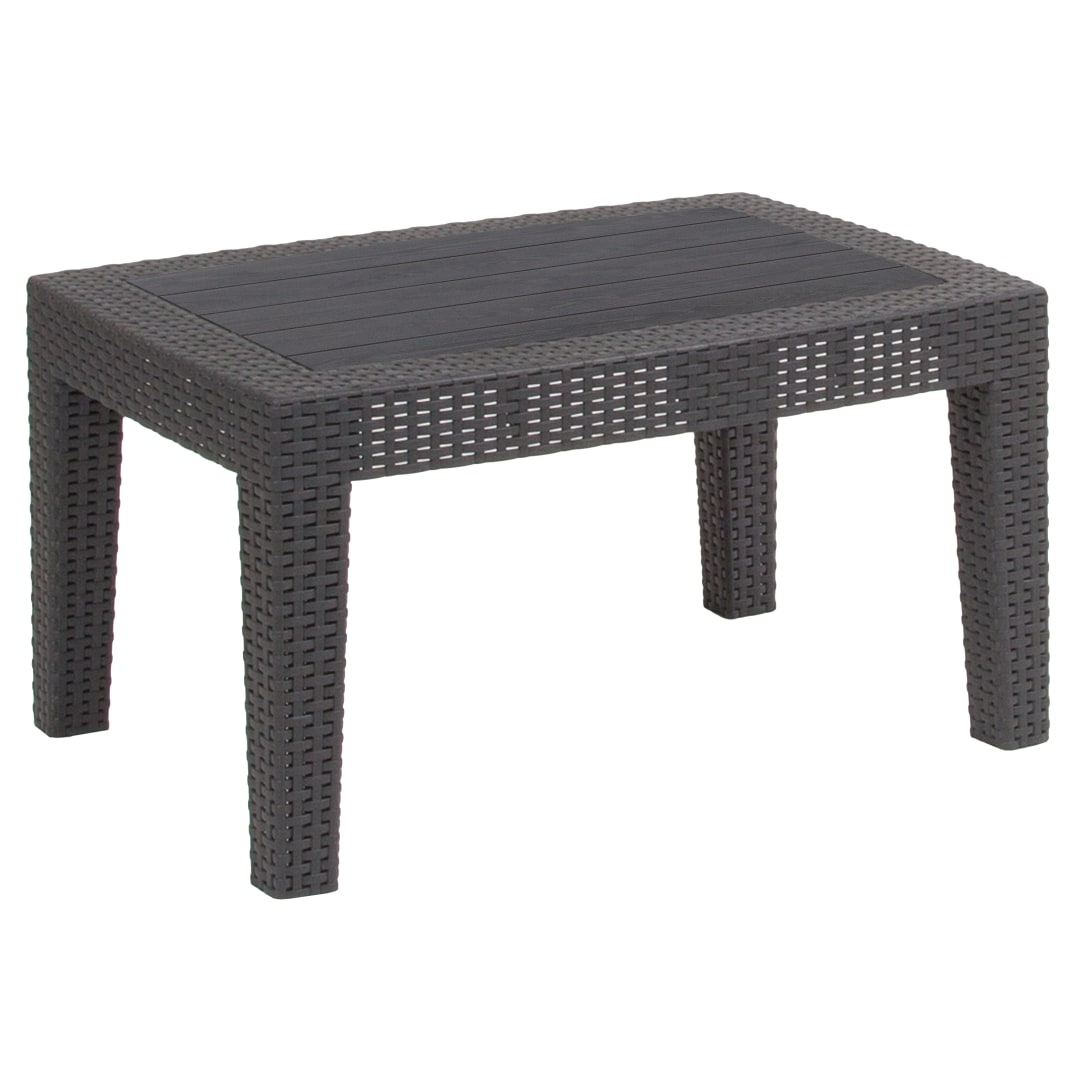 Seneca Dark Gray Faux Rattan Coffee Table