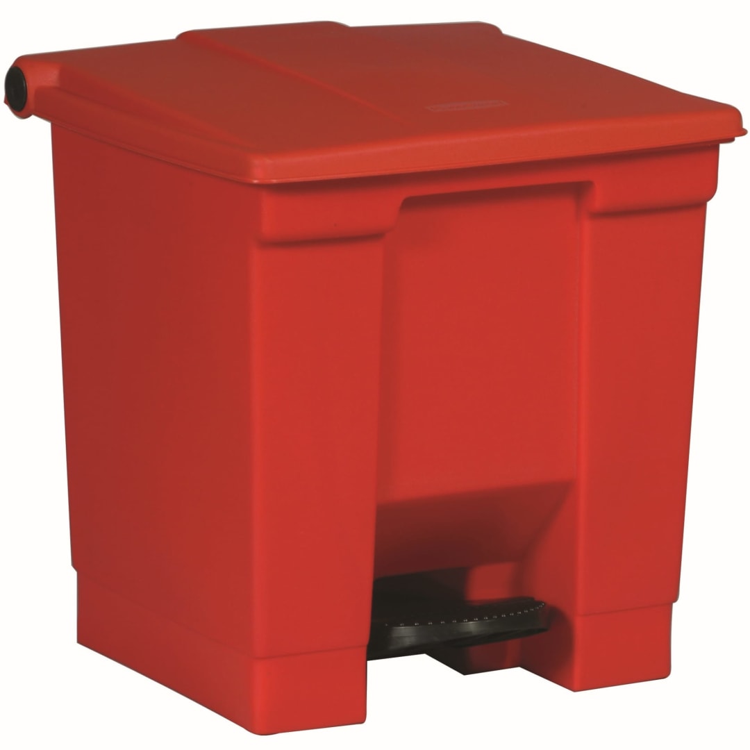Rubbermaid Commercial Products 8 Gallon Legacy Step-On Trash Can, Red