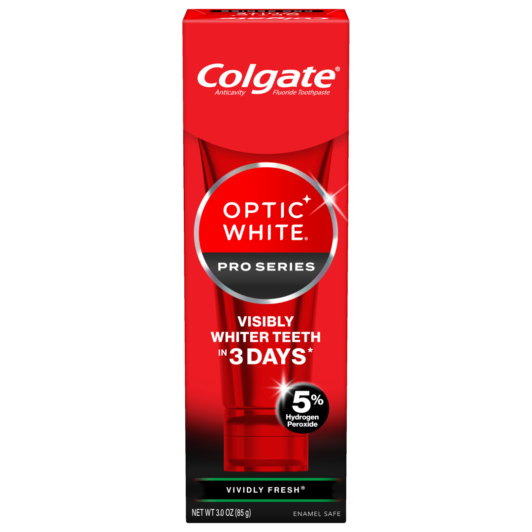 Colgate Optic White Pro Series Whitening Toothpaste with 5% Hydrogen Peroxide, Vividly Fresh, 3 Oz