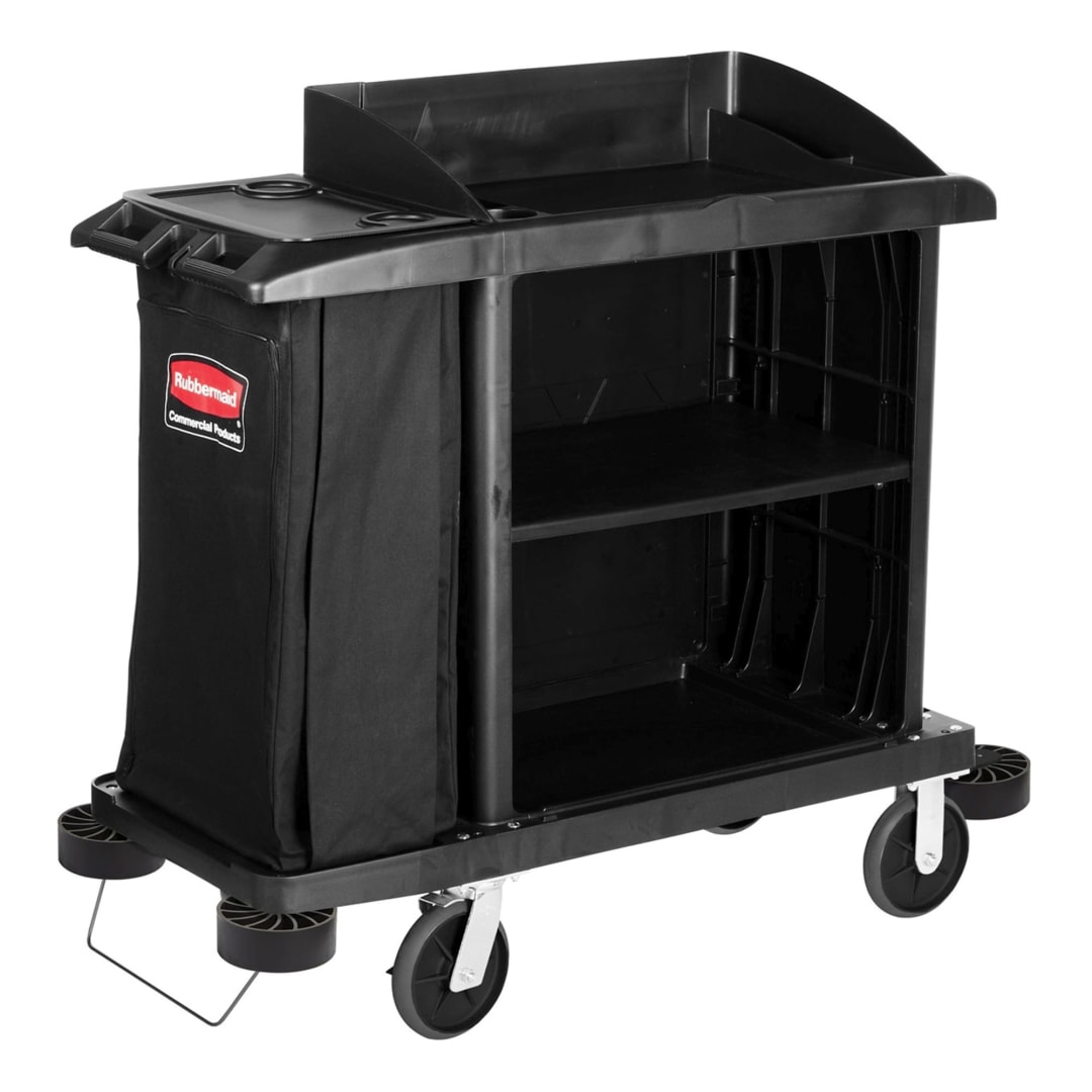 Rubbermaid Commercial Products Executive Traditional Compact Housekeeping Cart, Black