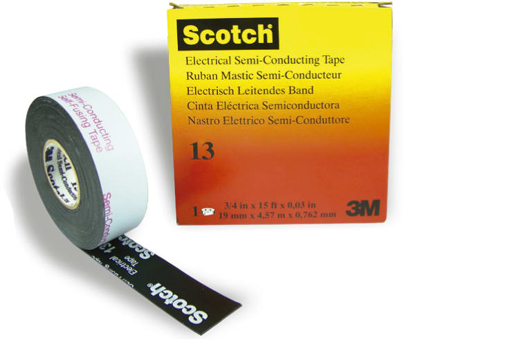 Scotch® Elektrik Yarı İletken Bant 13, 38 mm x 9.14 m, kutu başına 45 rulo
