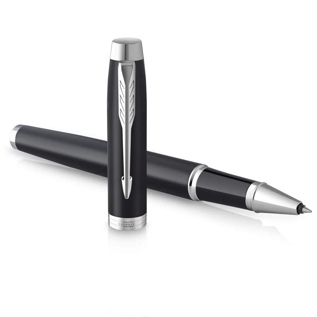 Parker IM RollerBall® Pen | Matte Black with Chrome Trim | Fine Point with Black Ink Refill | Gift Box