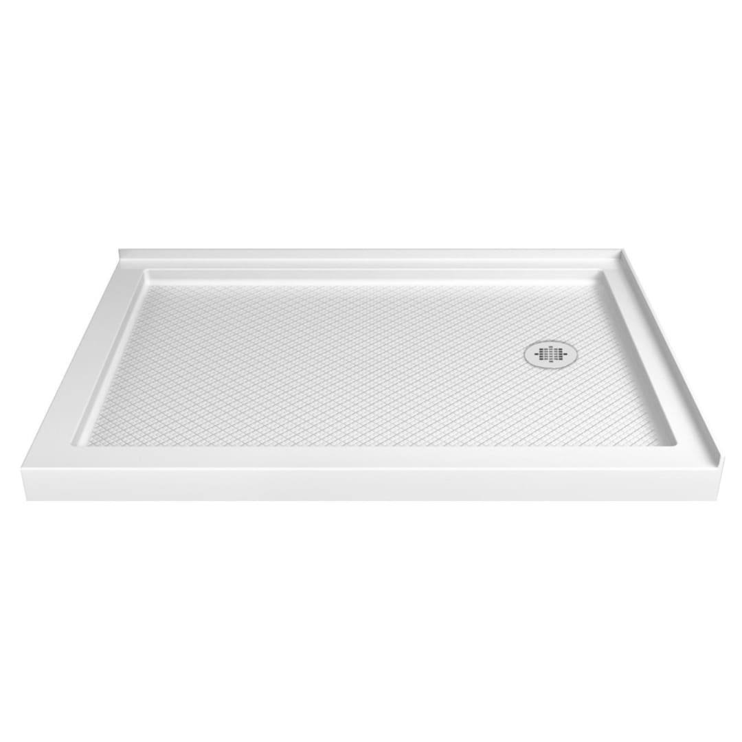 DreamLine SlimLine 36 inch D x 54 inch W x 2 3/4 inch H Right Drain Double Threshold Shower Base in White