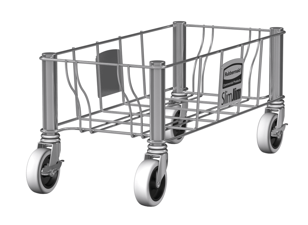 Rubbermaid Commercial Products SLIM JIM Single Stainless Steel Dolly