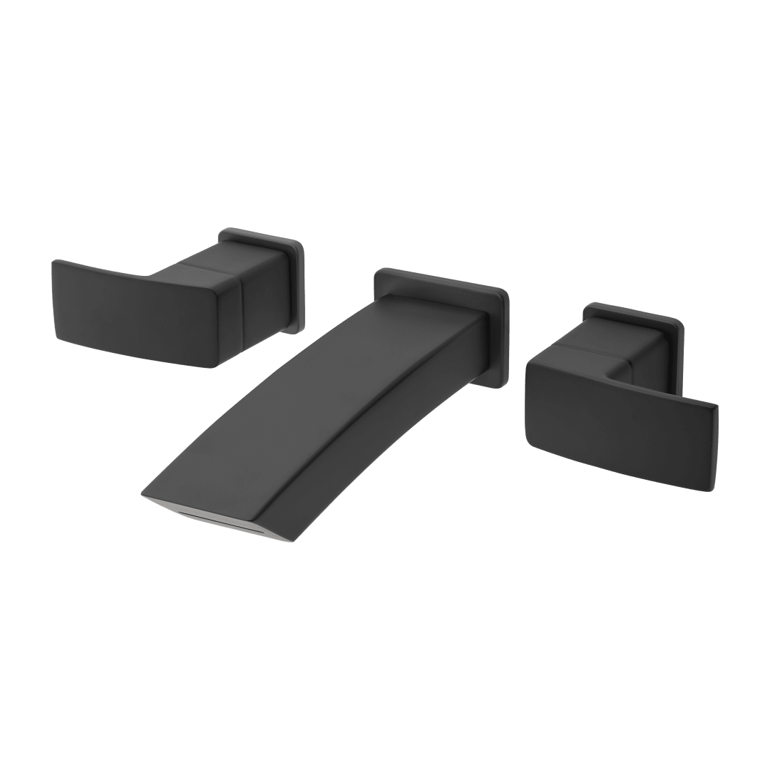 Kenzo 2-Handle 8" Wallmount Bathroom Faucet in Matte Black