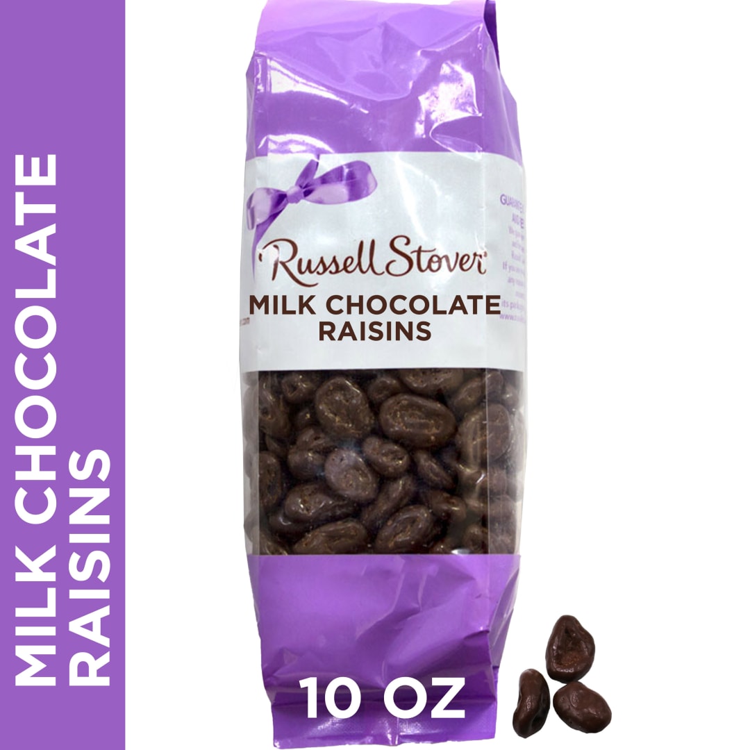 RUSSELL STOVER Milk Chocolate Raisins, 10 oz. bag