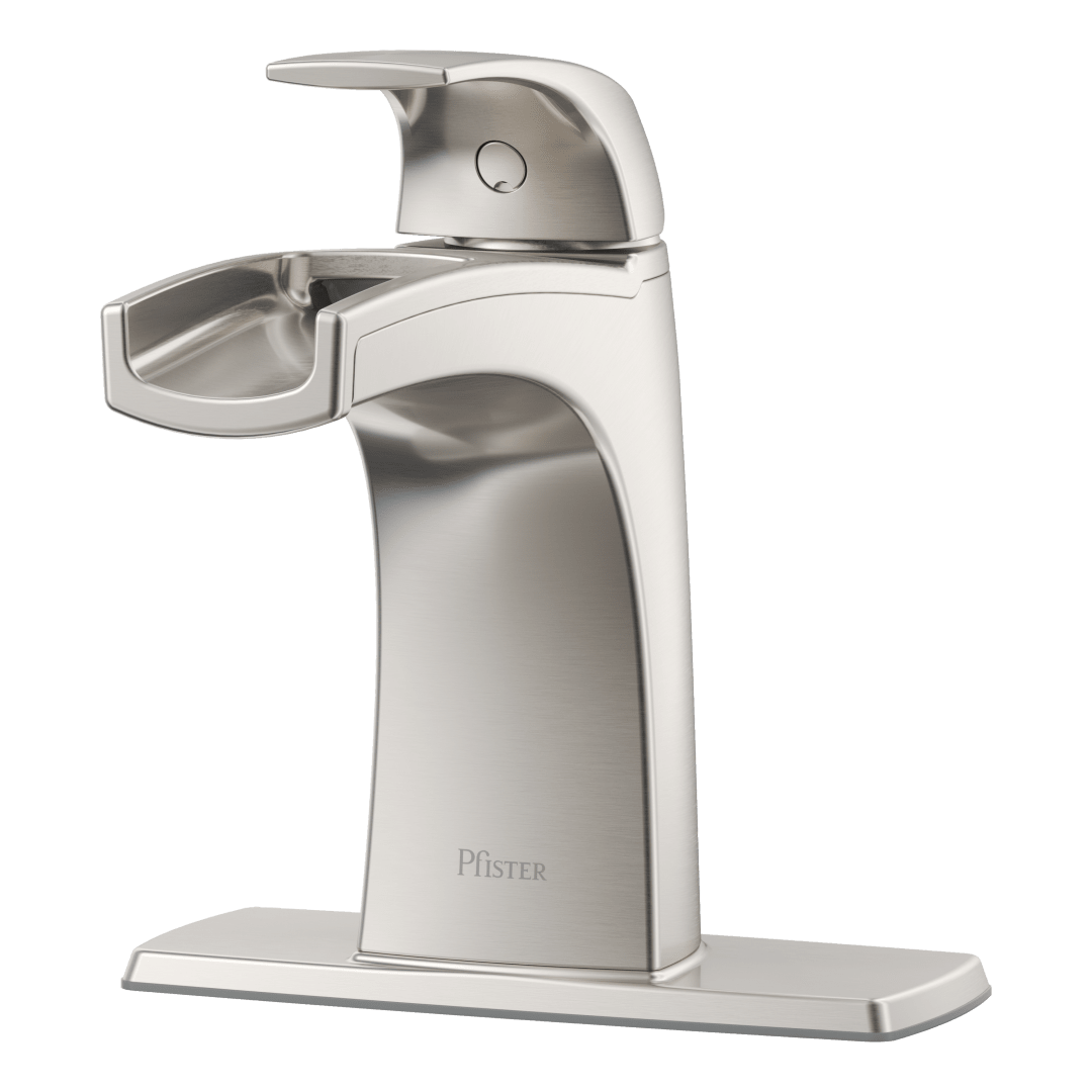 Karci Single Control 4" Trough Centerset Bathroom Faucet in Spot Defense Brushed Nickel
