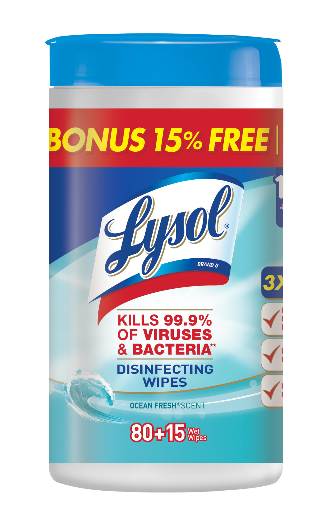 LYSOL® Disinfecting Wipes - Ocean Fresh 6/(80+15) ct.