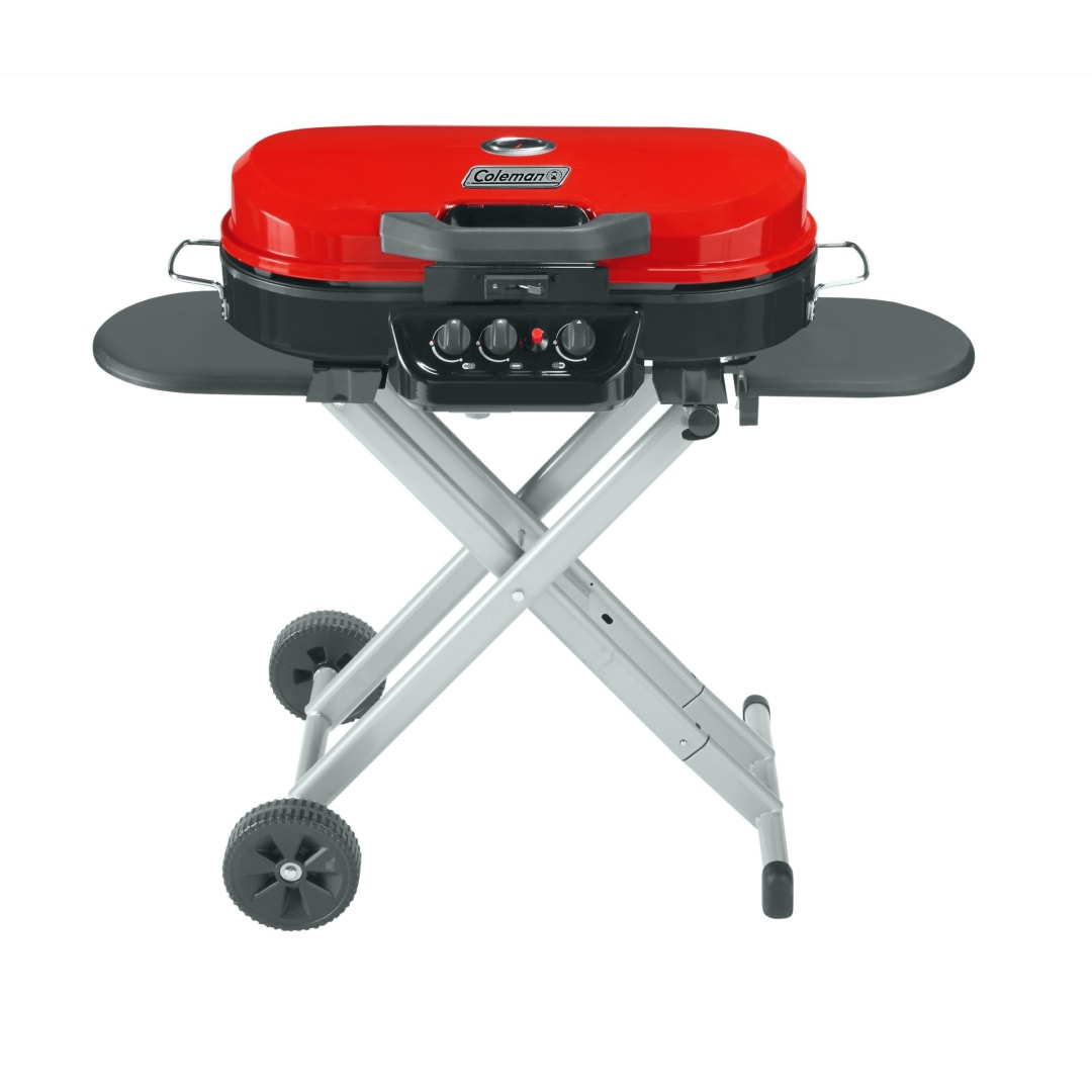 Coleman RoadTrip 285 Portable Stand-Up Propane Grill with 3 Adjustable Burners & Instastart Ignition, 20,000 BTUs of Power for Outdoor Cooking, Camping, Tailgating, Grilling, BBQs, & More