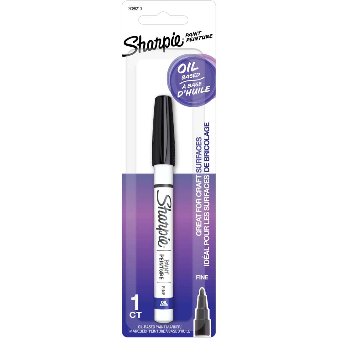 Sharpie Oil-Based Paint Marker, Fine Point, Black, 1 Count