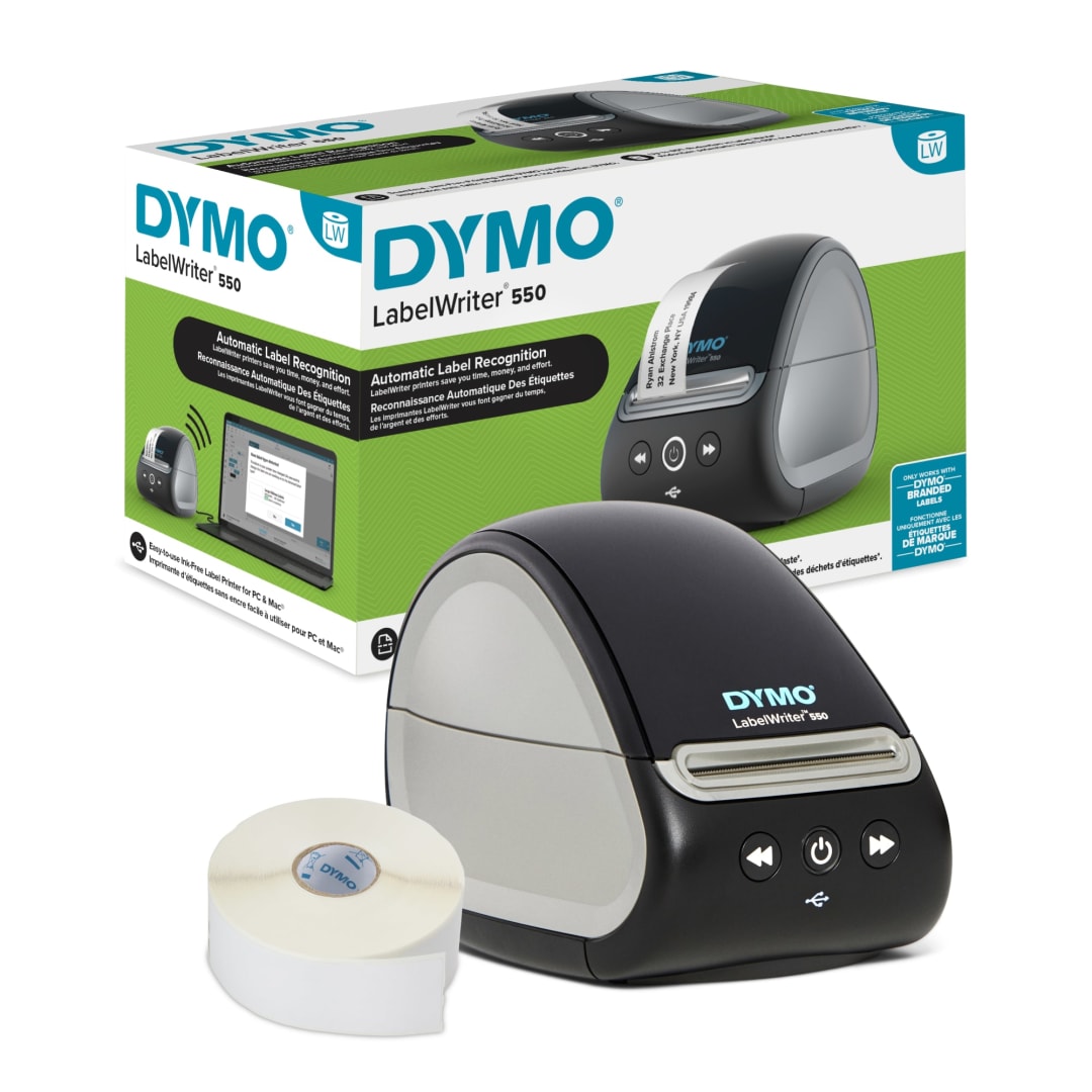 DYMO® LabelWriter™ 550 Label Printer, Label Maker with Direct Thermal Printing, Automatic Label Recognition™, Prints Address Labels, Shipping Labels, Mailing Labels, Barcode Labels, and More