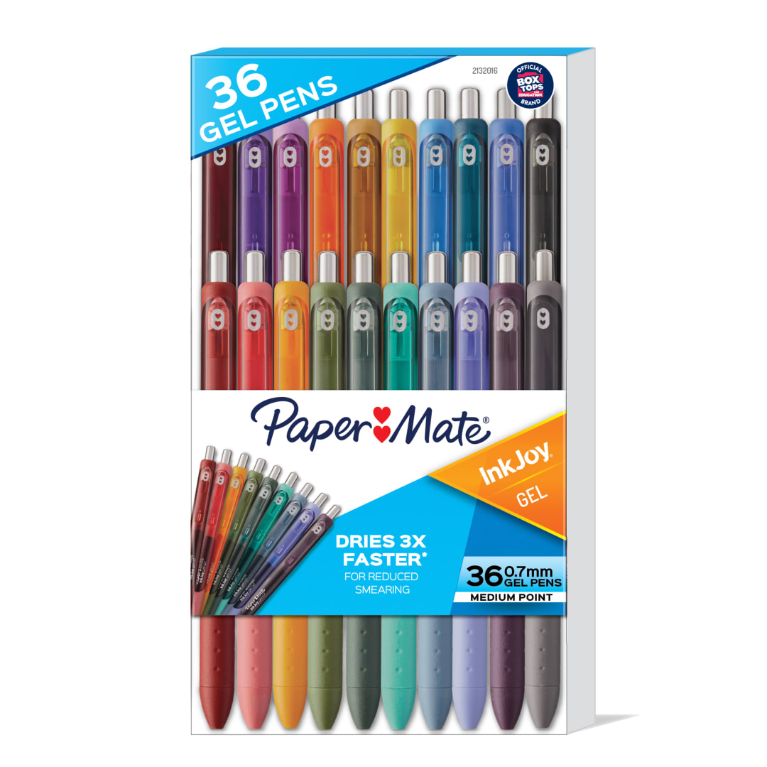 Paper Mate® InkJoy® Pens, Gel Pens, Medium Point (0.7 mm), Assorted, 36 Count