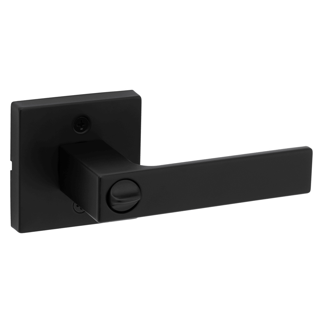 Singapore Keyed Entry Lever featuring SmartKey Security™ in Matte Black
