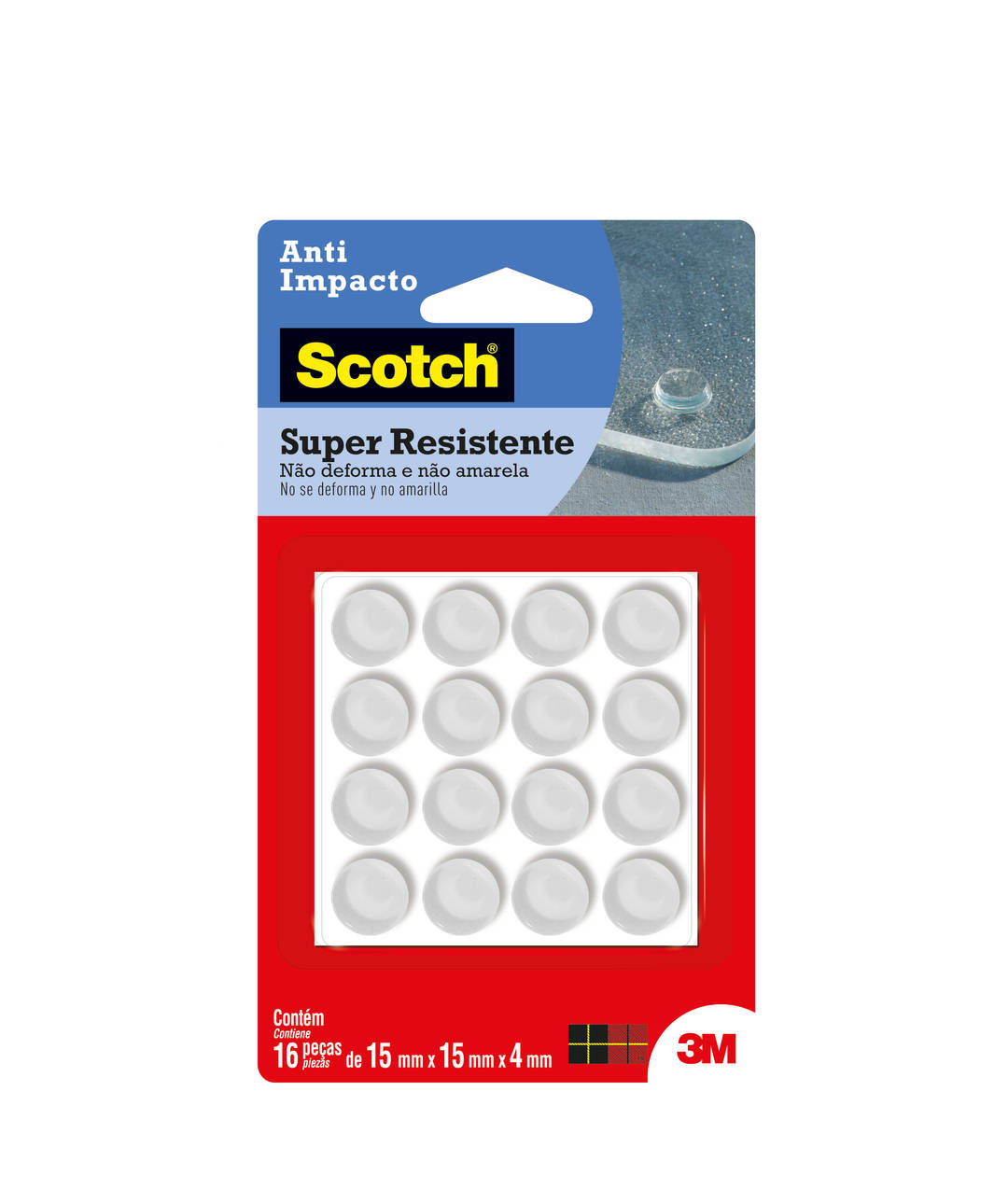 Protetor Anti-Impacto 3M™ Scotch™ Redondo, Grande, 16 Unidades