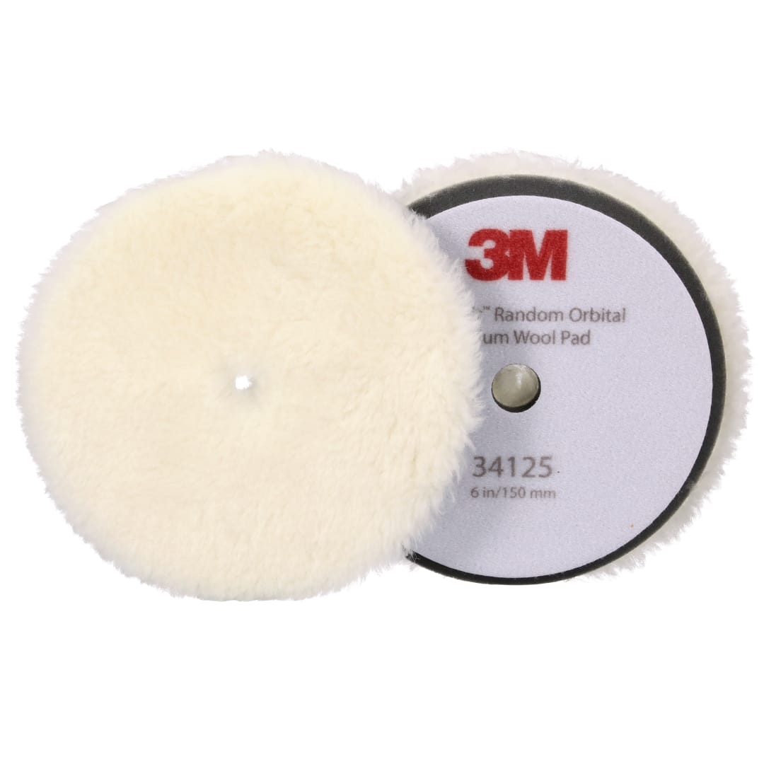 3M™ Perfect-It™ Eksantrik Dairesel Yün Pasta Süngeri, Orta, Beyaz, 150 mm (6 in), 34125