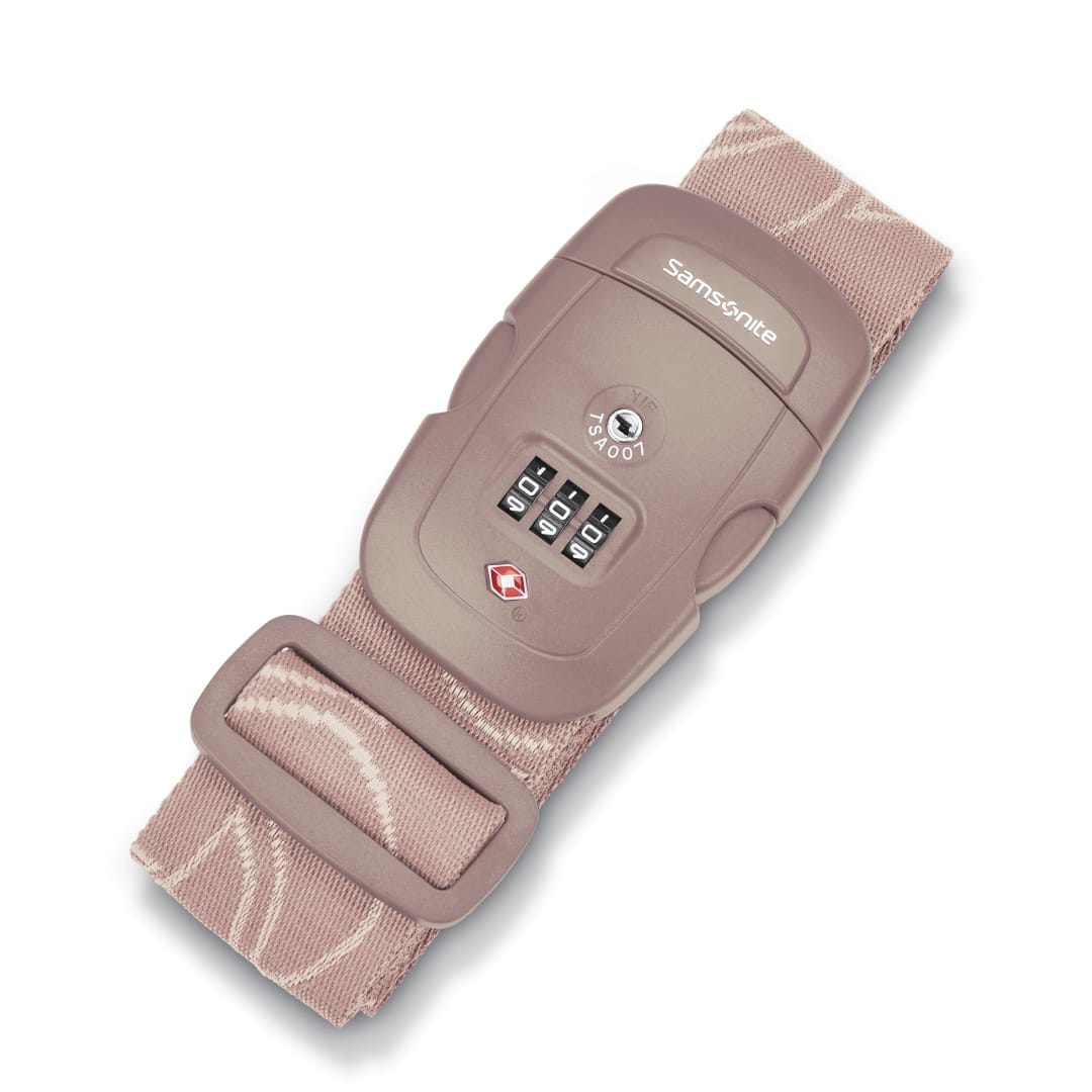 Lock & Security Acc 3-Dial Luggage Strap T - Dusty Rose