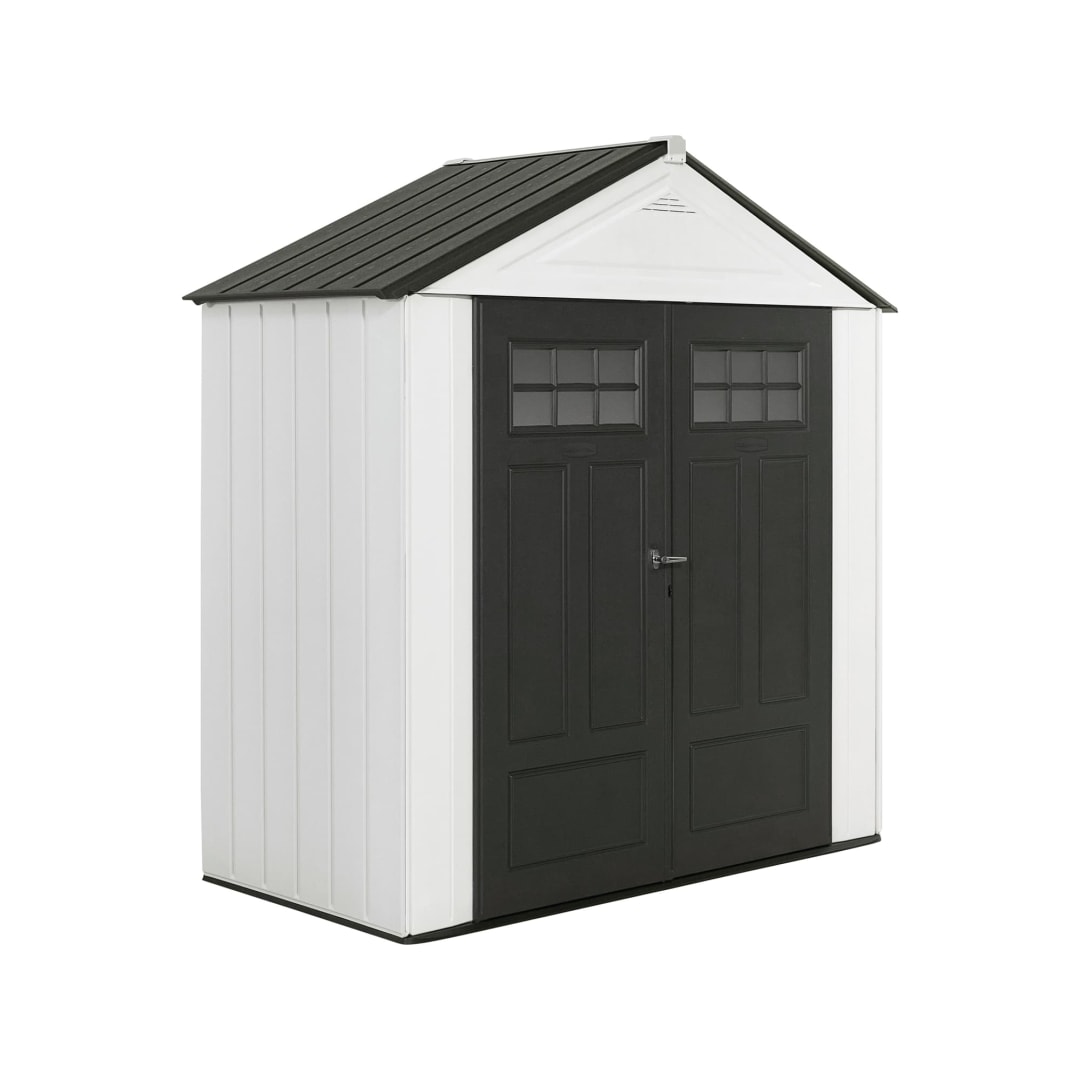 Rubbermaid  Roughneck 7'x3'5" Storage Shed, White/Charcoal