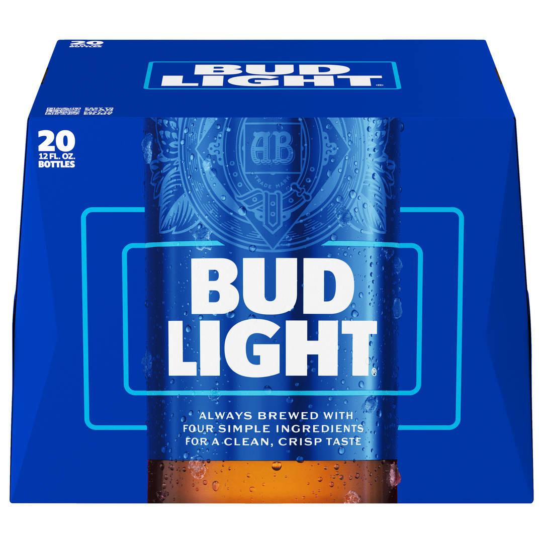 Bud Light 20x12 oz Glass Bottle Snug CARTON